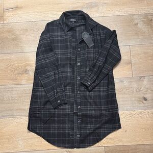 Disturbia Women's Black & Gray Plaid Button-Down Shirt
